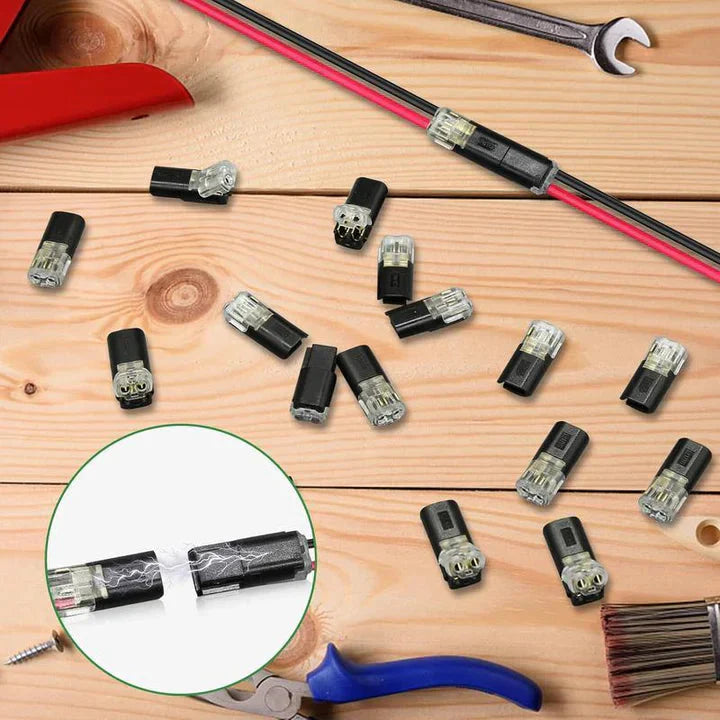 50-Pack Plug-In Connectors for 2-Pole Cables – No Stripping Needed