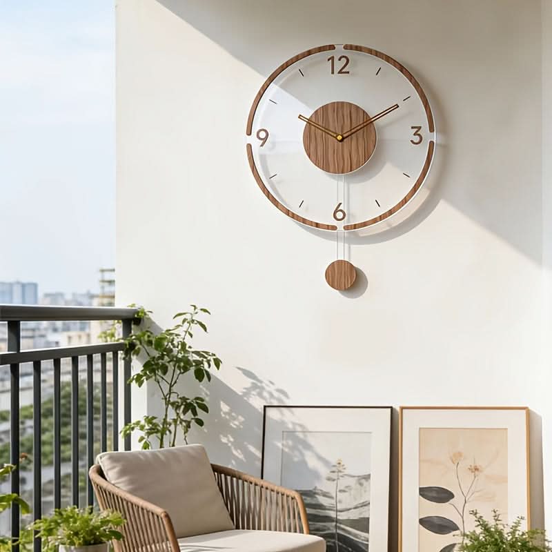 Contemporary Silent Wall Clock in Clearwood Design