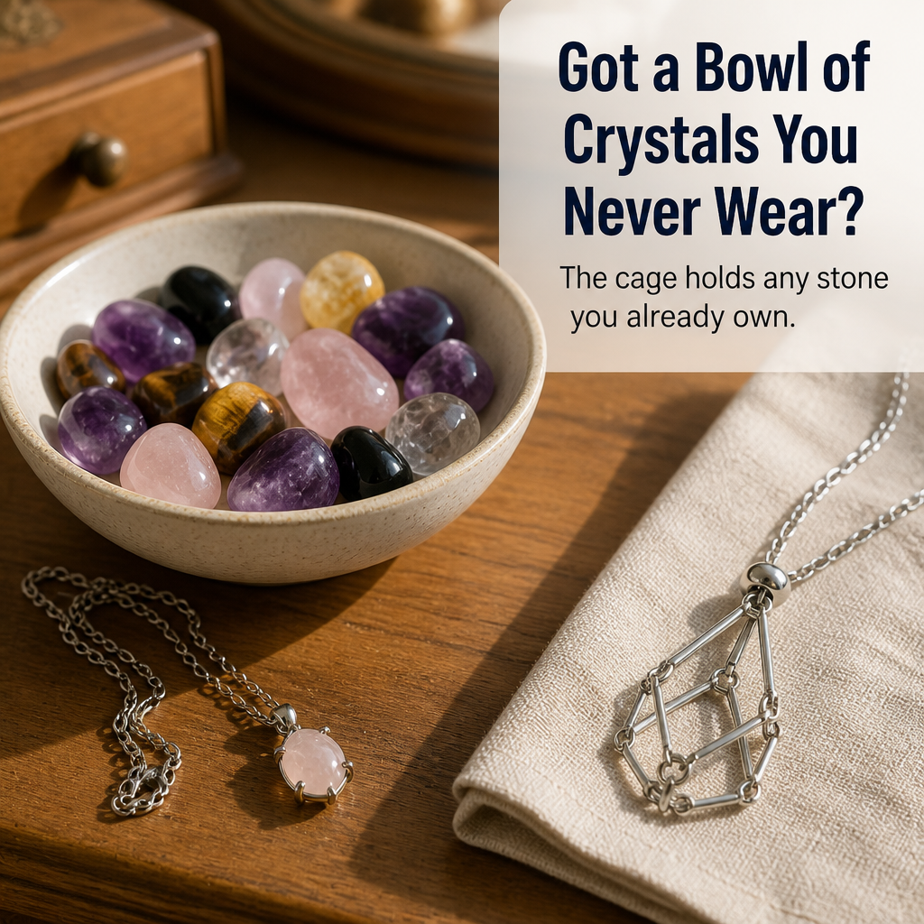 VeraMyst™ Crystal Cage Necklace — Instantly Wear Every Stone That Powers Your Soul