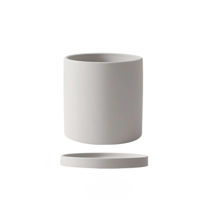Flower Planter | Matte Texture | Features Drainage Hole and Saucer | Nordic Style Pot