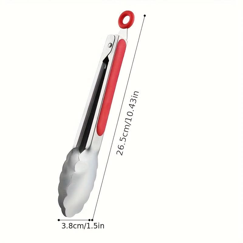Stainless Steel Kitchen Tongs with Locking Mechanism
