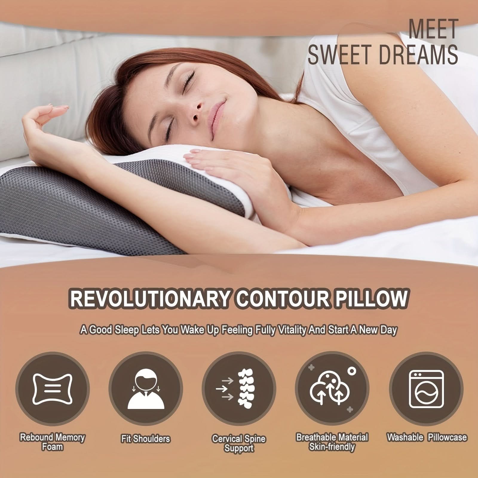 Memory Foam Neck Support Pillow for Cervical Comfort