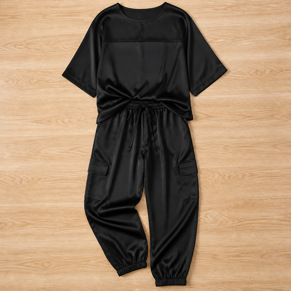 Celestiva™ Satin Sweater and Pants Set — Wrap Yourself in Cool, Effortless Elegance Every Day