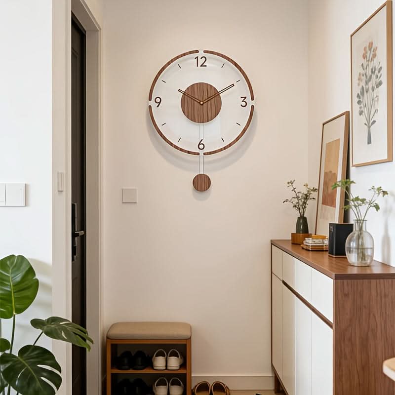 Contemporary Silent Wall Clock in Clearwood Design