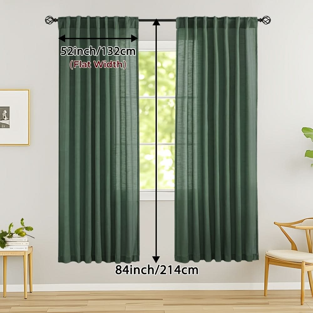 Flax Linen Sheer Curtains for Soft Light Filtering and Privacy