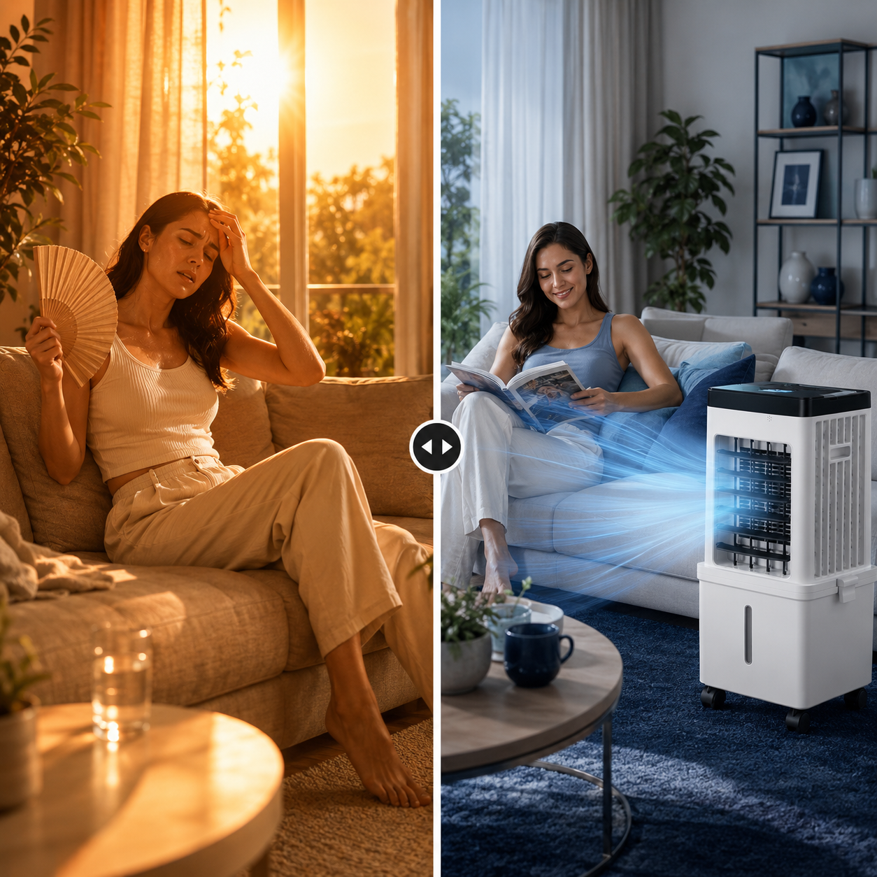 Portable 2-in-1 Air Cooler and Humidifier
