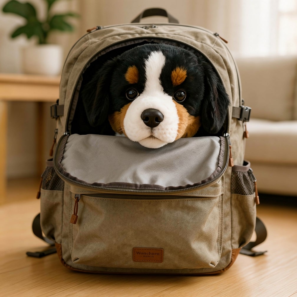 Cuddly Companion: Realistic Bernese Mountain Dog Plush Toy