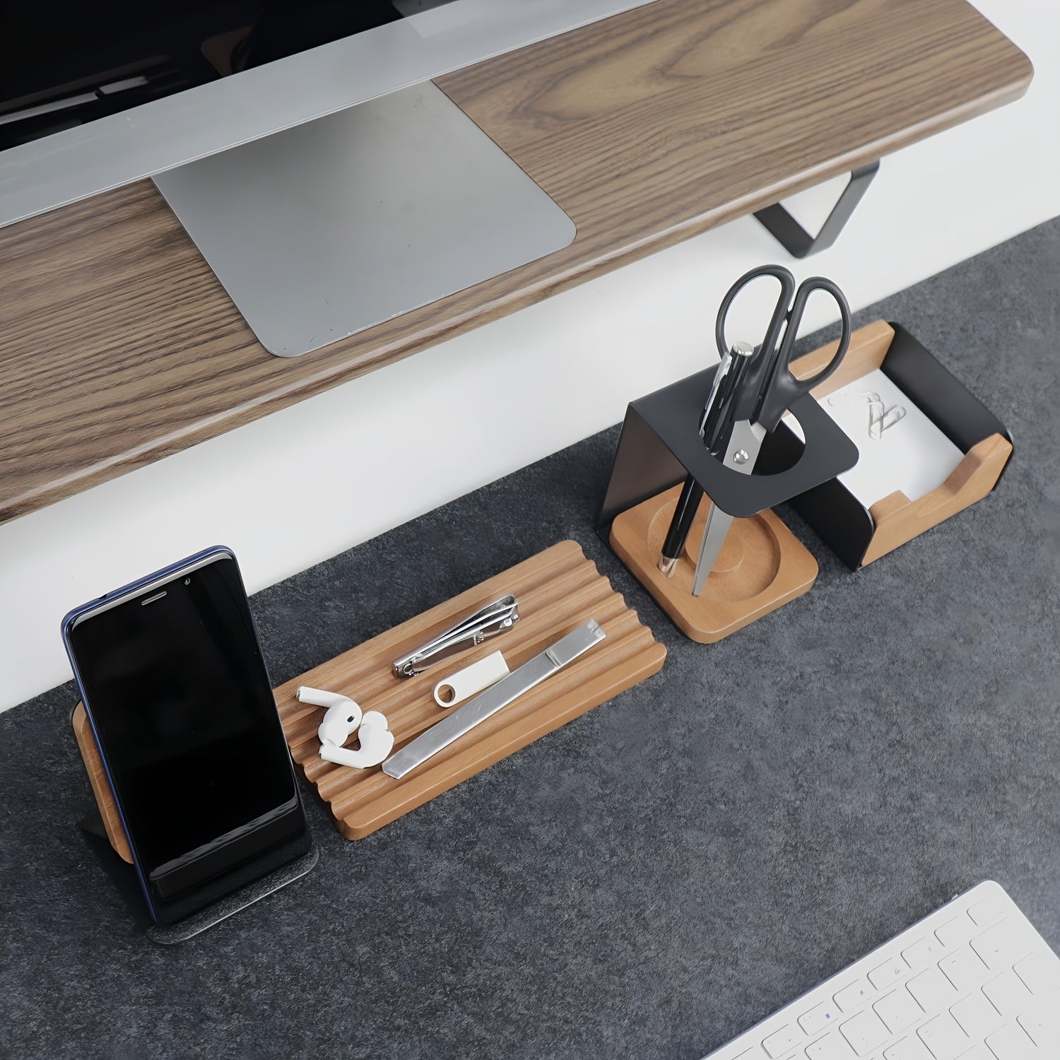 Classic Carbon Steel Desk Organizer Collection