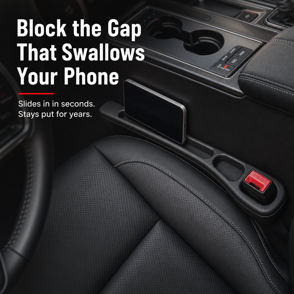 GlideGuard™ — Seal the Seat Gap That Devours Your Phone, Keys & Coins