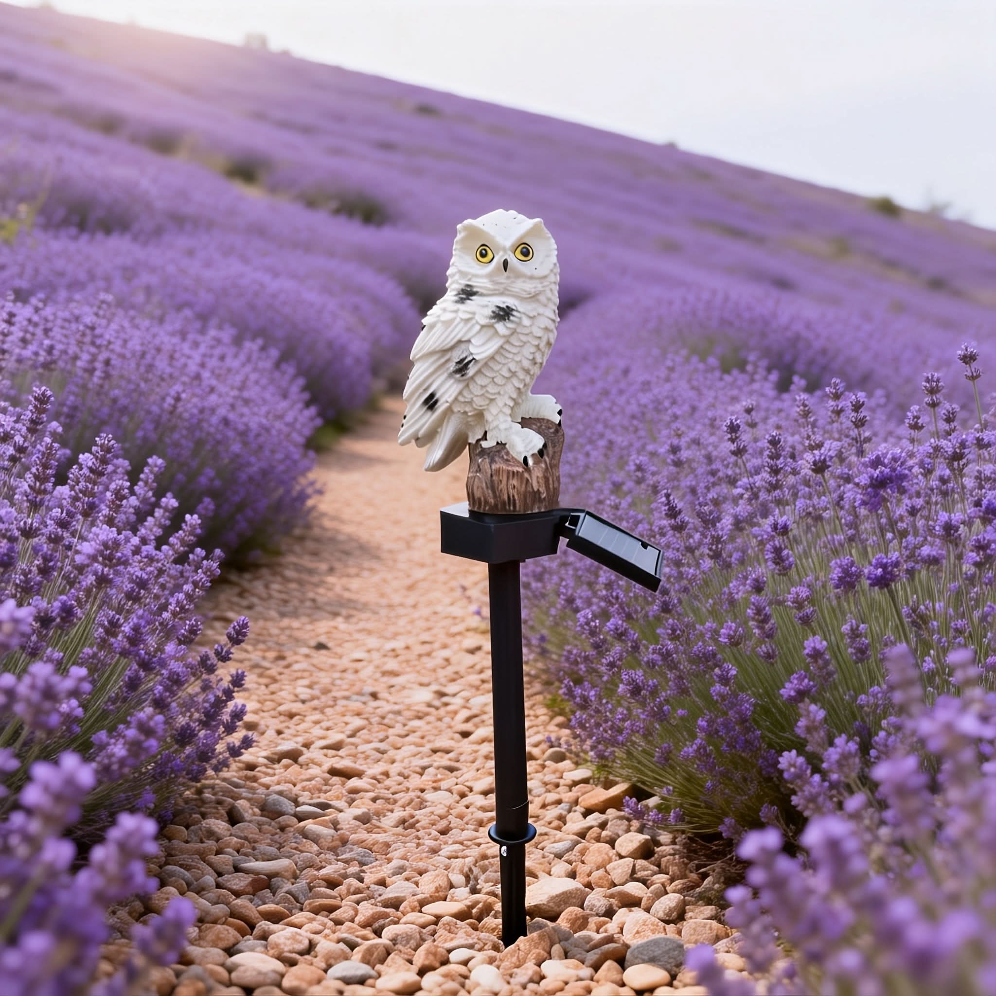 Garden Owl Statue Light with Solar LED