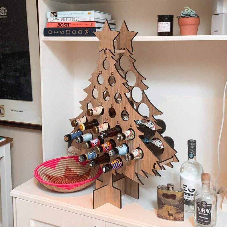 Festive Wooden Advent Calendar for Beer Lovers