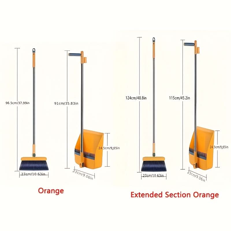Cleaning Set with Long Handle Broom and Dustpan