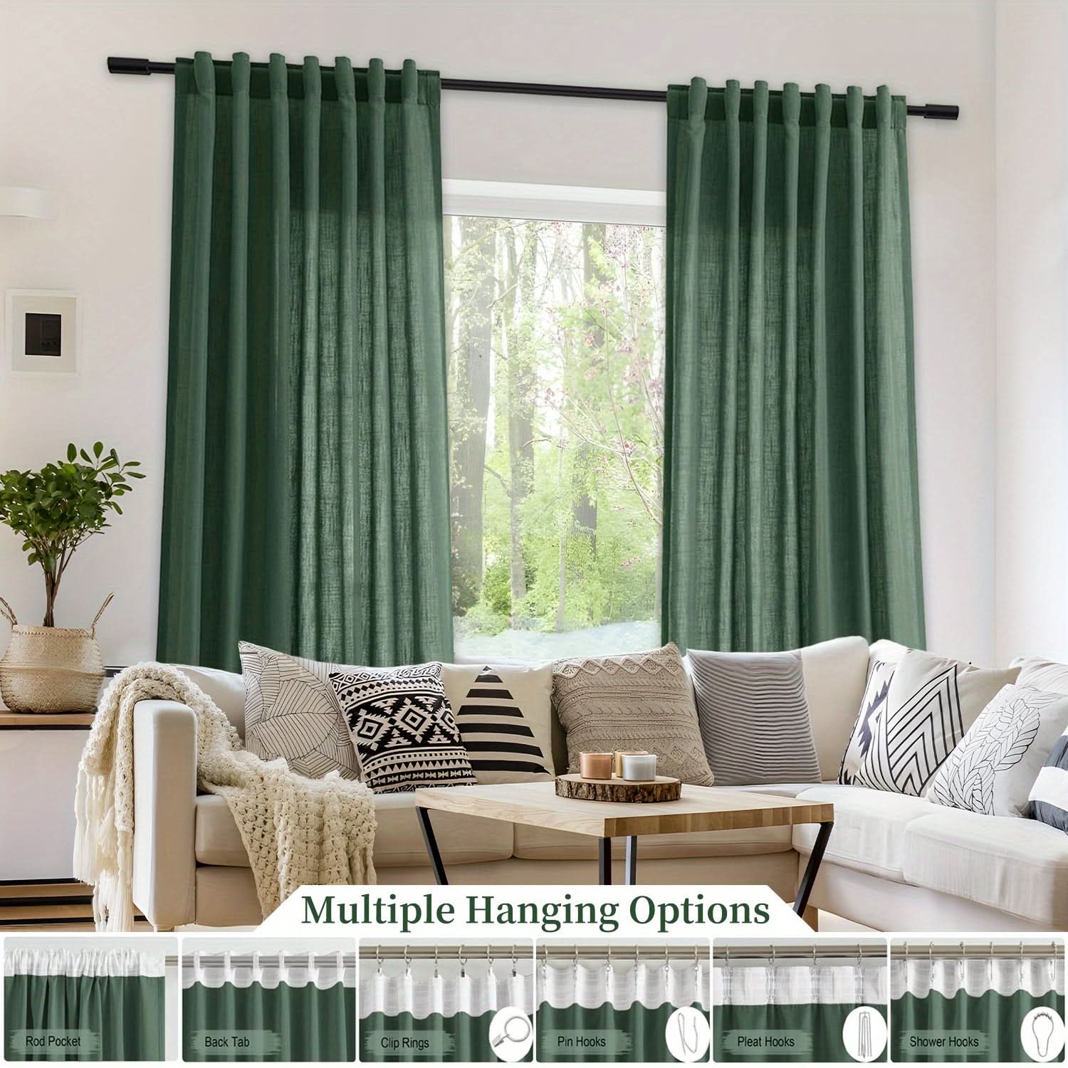 Flax Linen Sheer Curtains for Soft Light Filtering and Privacy