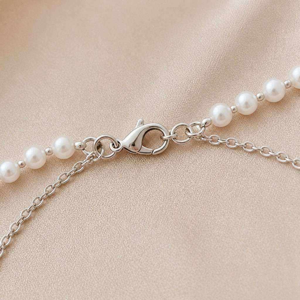 VitariaLuxe™ – Delicate Pearl Layers Necklace with Pendant Drop
