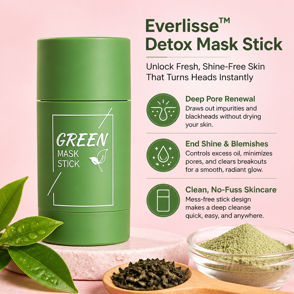 Everlisse™ Green Tea Detox Mask Stick — Control Oily Shine & Smooth Your Skin in 10 Minutes