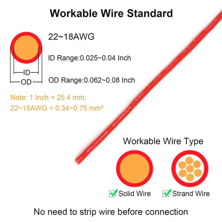 50-Pack Plug-In Connectors for 2-Pole Cables – No Stripping Needed