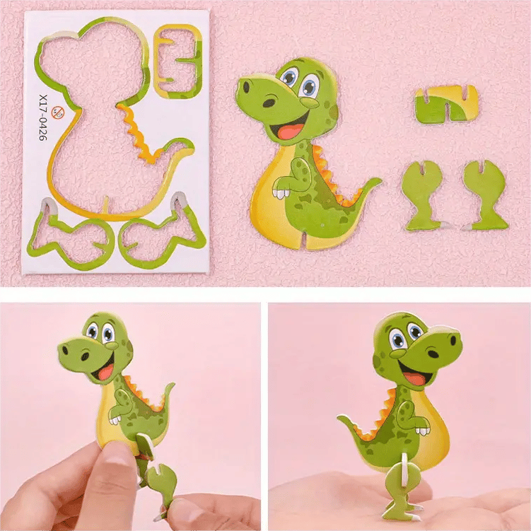 Educational 3D Puzzle Set – Cartoon Craft Activity for Kids