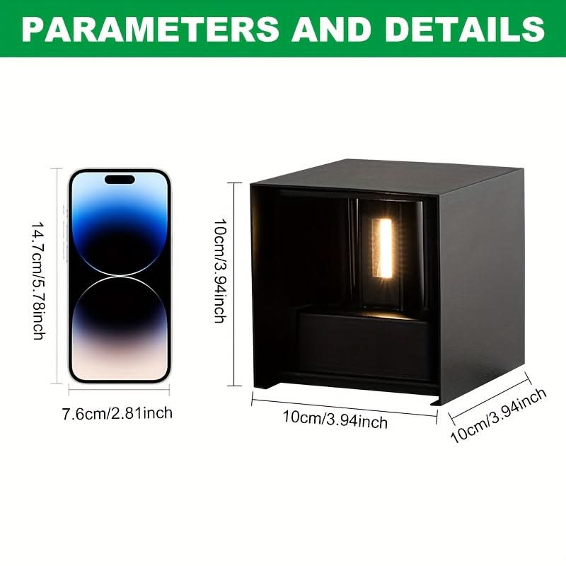 Square Outdoor Wall Light - Vertical and Horizontal Design