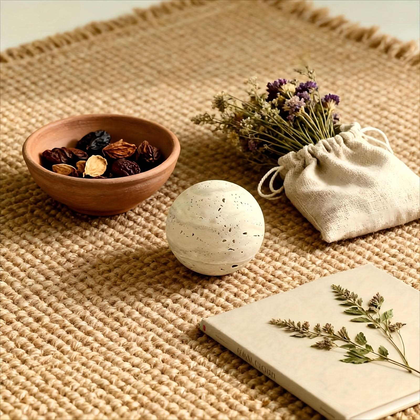 Handcrafted Travertine Marble Sphere Decorative Piece
