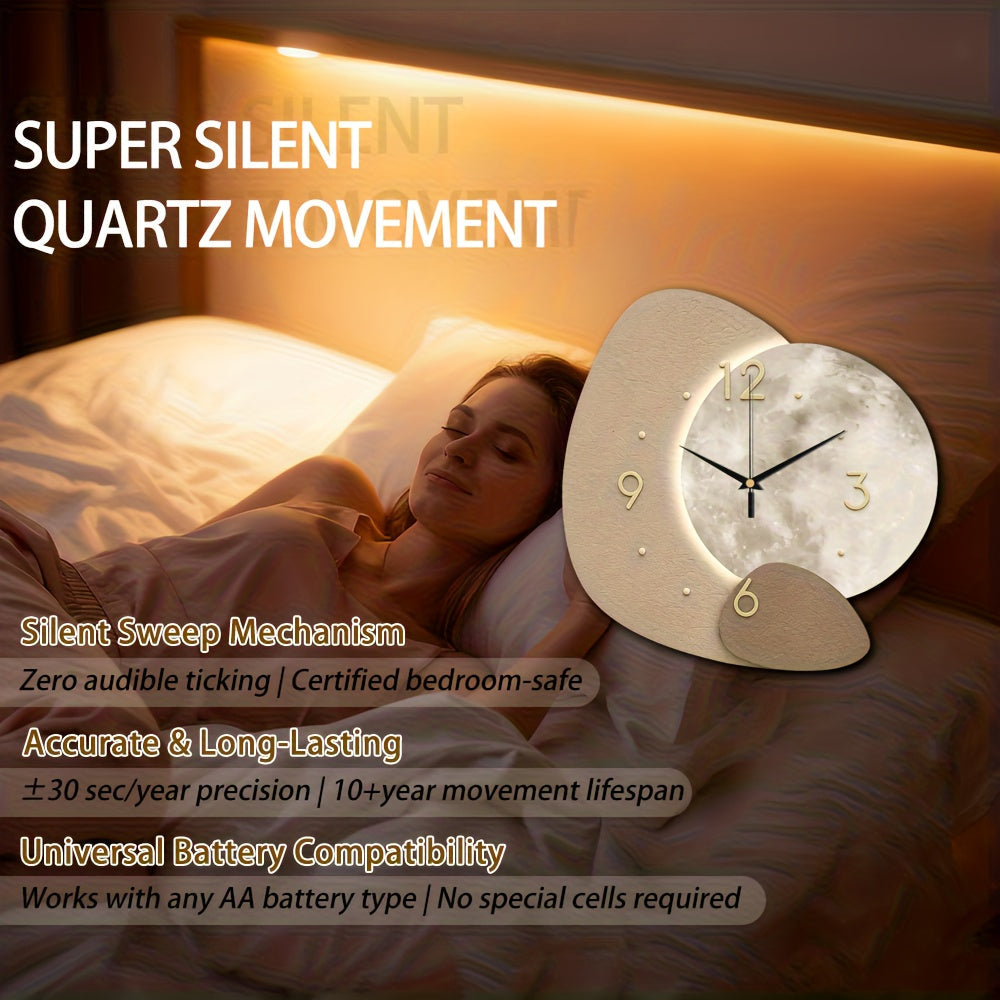 TimberCraft - Exquisite Wooden Wall Clock with Gold Accents