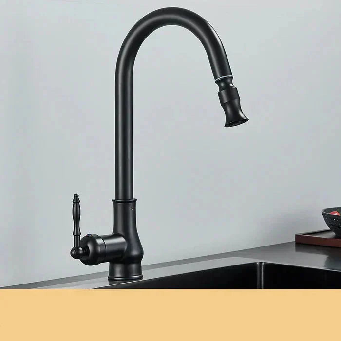 Vintage Brass Kitchen Faucet | Swiveling Spout | Single Lever Control | BrassArc