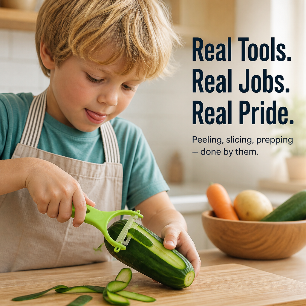 SkarletSharp™ Kids Kitchen Set — Ignite Your Child’s Pride with Safe, Real Slicing Success