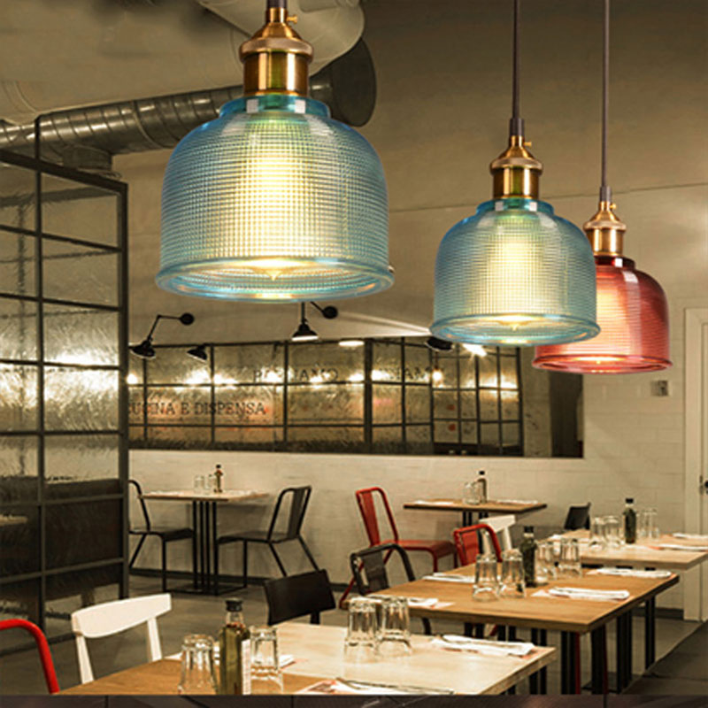 Vintage Glass Pendant Light Hanging