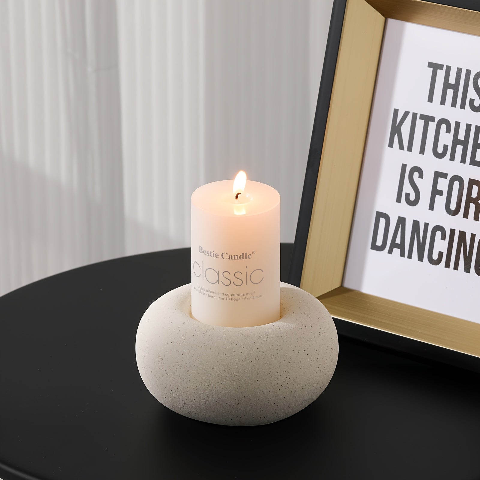 Elegant White Ceramic Candle Holder for Stylish Decor