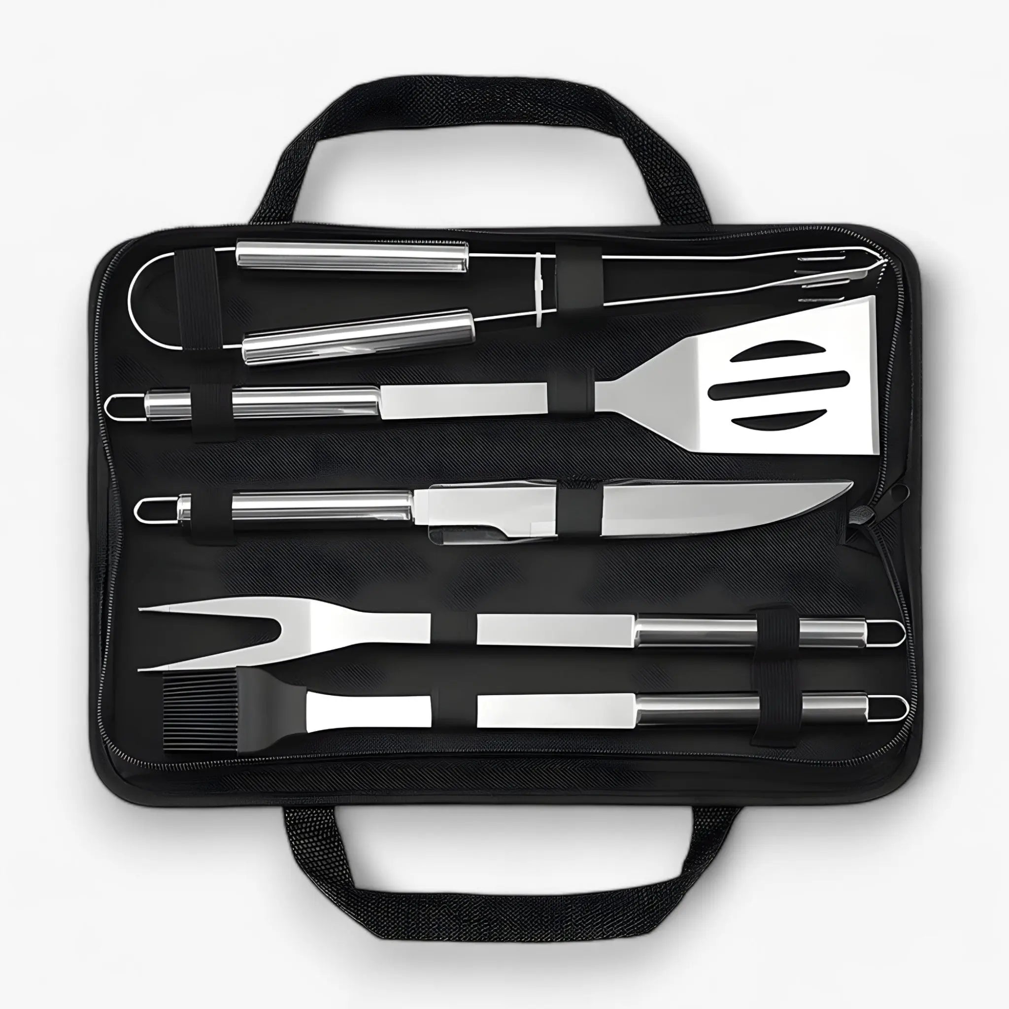 Stainless Steel BBQ Cutlery Set | Comes with Carrying Case for Travel | Heatproof Firm Grip | RostRanger
