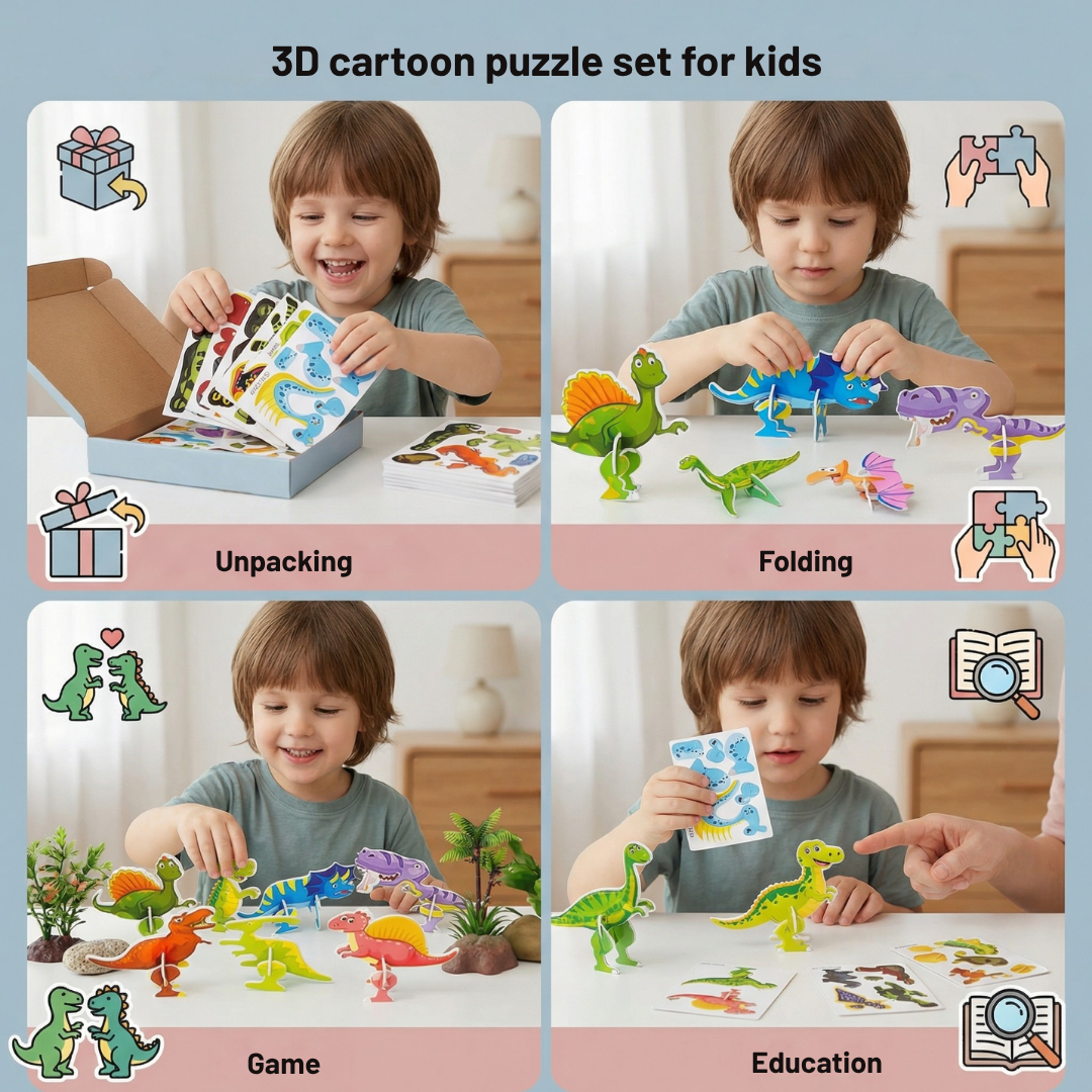 BraveCraft™ 3D Cartoon Puzzle Set — Ignite Joy and Spark Limitless Imagination in Every Snap