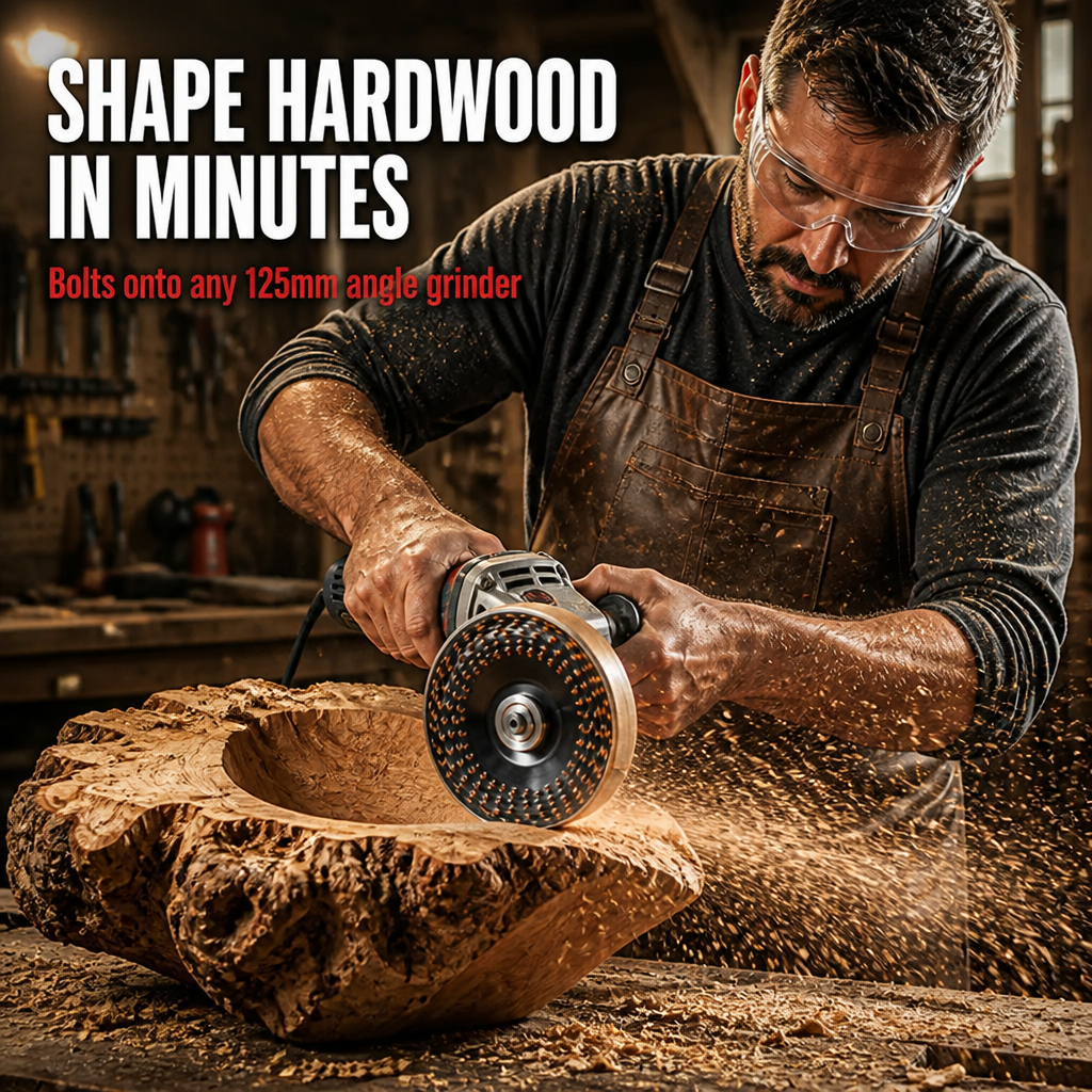 Glidara™ — Sculpt, Slice & Polish Hardwood Fast Using Any 125mm Angle Grinder