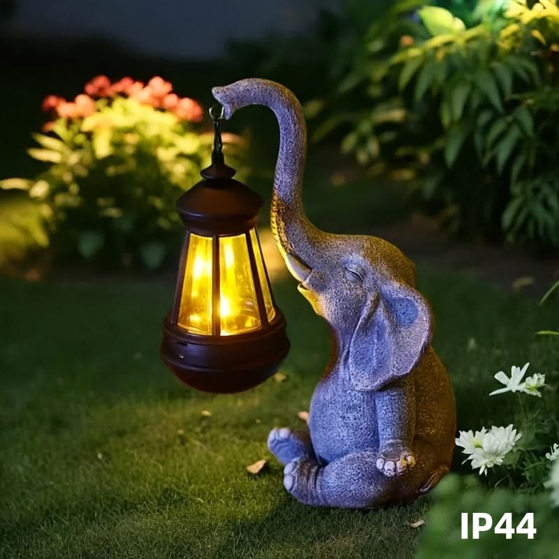Solar Garden Lantern Light in Elephant Design