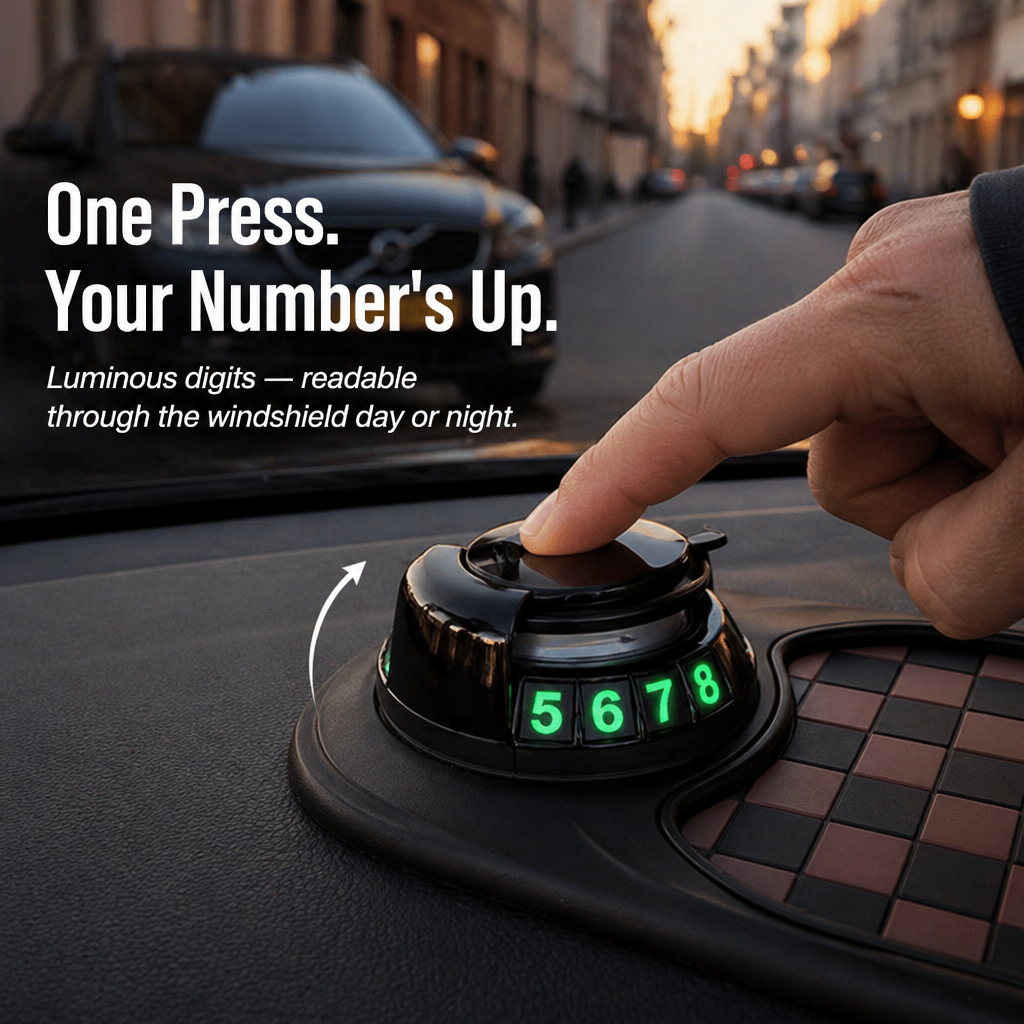 GripNest™ — Pin Your Phone, Display Your Parking Number & Master the Dashboard with One Pad