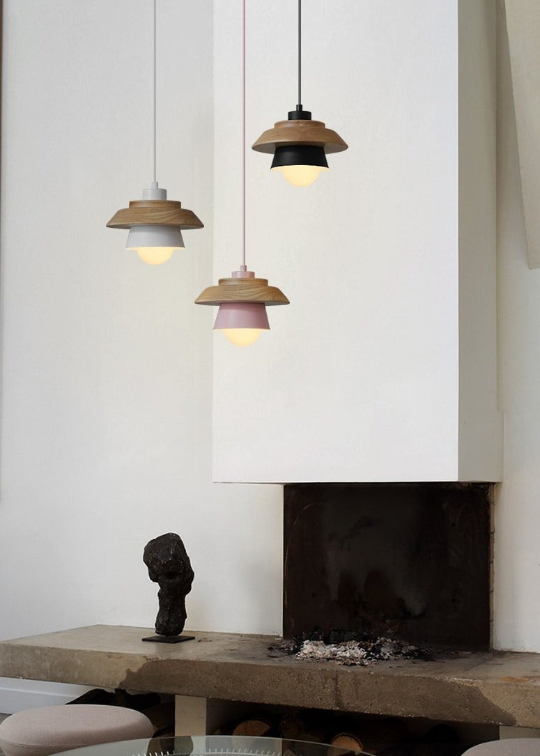Scandinavian Hanging Wooden Lamp