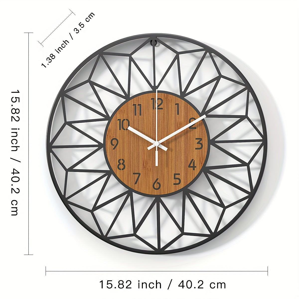 Chic Metal Timepiece with Wood-Look Finish