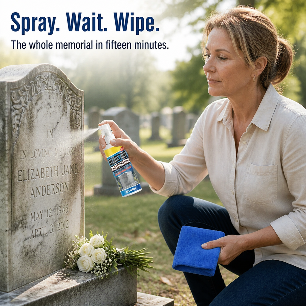 ReViveStone™ — Remove Moss, Algae & Yellow Stains From Memorial Stone Fast