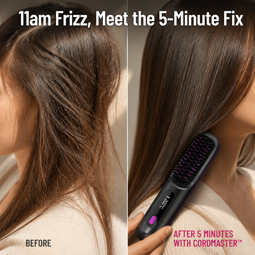 CordMaster™ — Tame Mid-Day Frizz Anywhere, No Cord or Outlet Needed