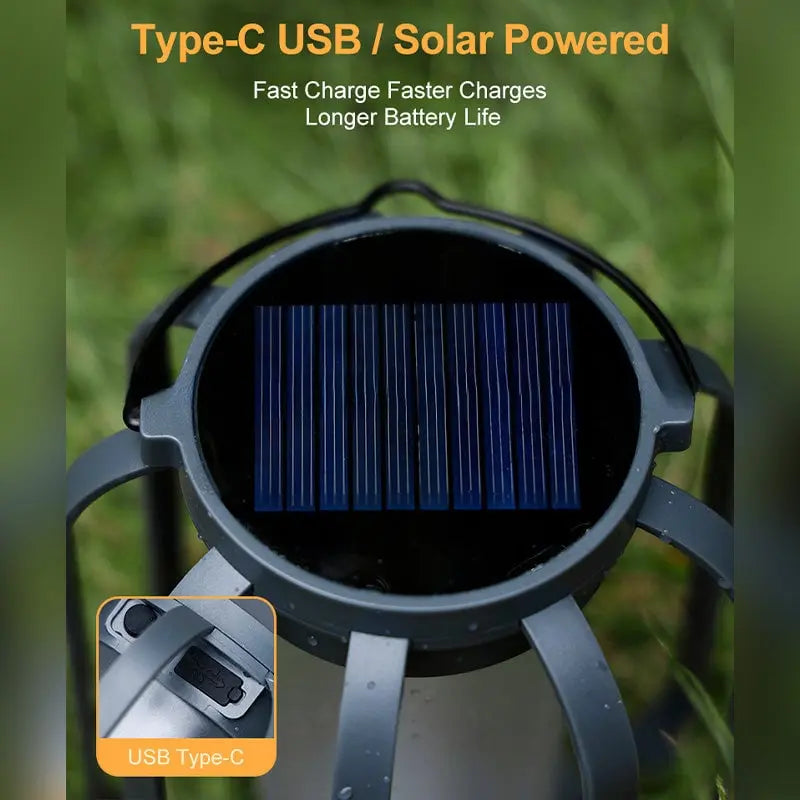 Solar-Powered Lantern with 4 Settings – Ideal for Camping & Garden Gatherings