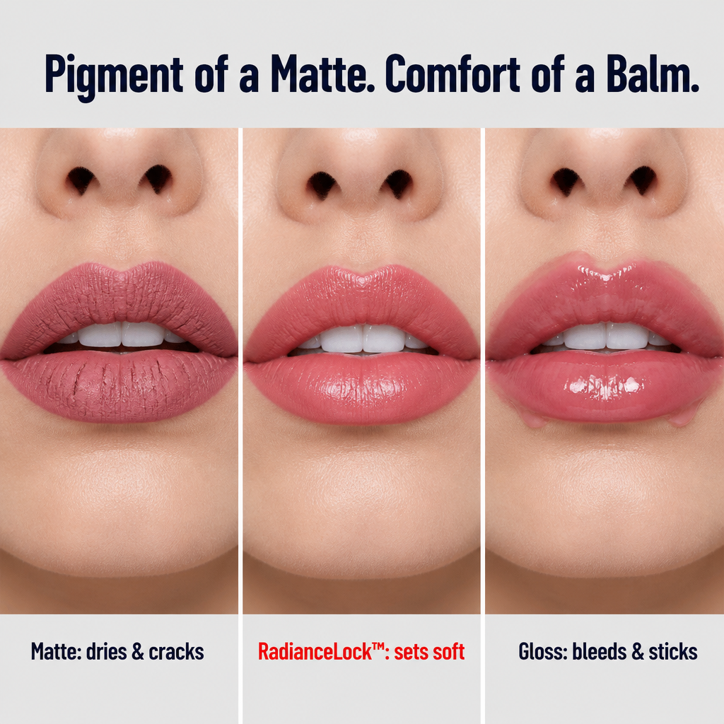 RadianceLock™ Lip Glow — Bold Color That Endures Dinner Without Dryness