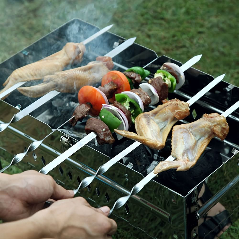 Set of BBQ Skewers with Extended Handles