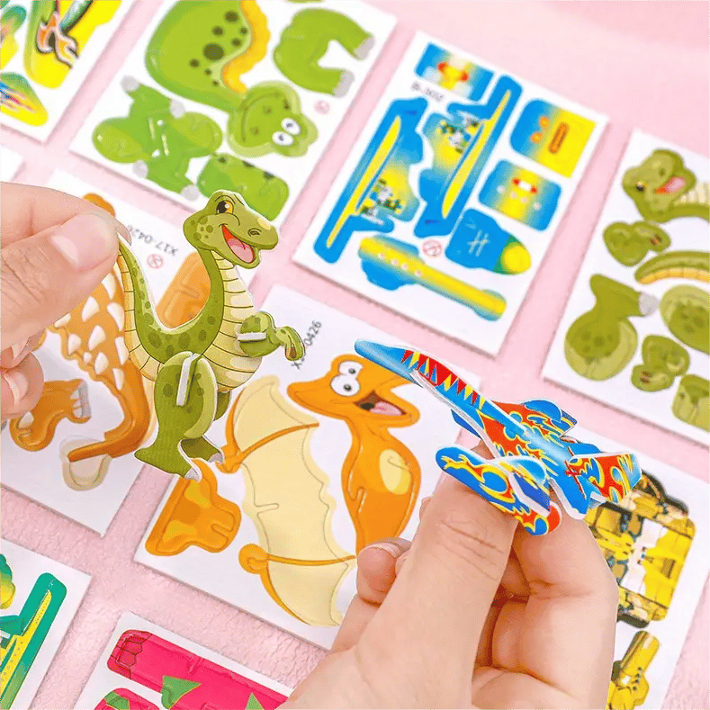 Educational 3D Puzzle Set – Cartoon Craft Activity for Kids