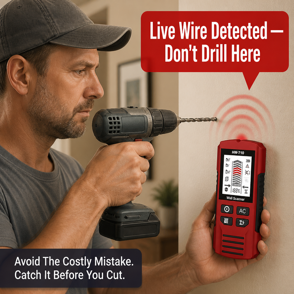 WallScout™ HW-710 — Locate Studs, Wires & Pipes Ahead of Drilling | 5-Mode Scanner