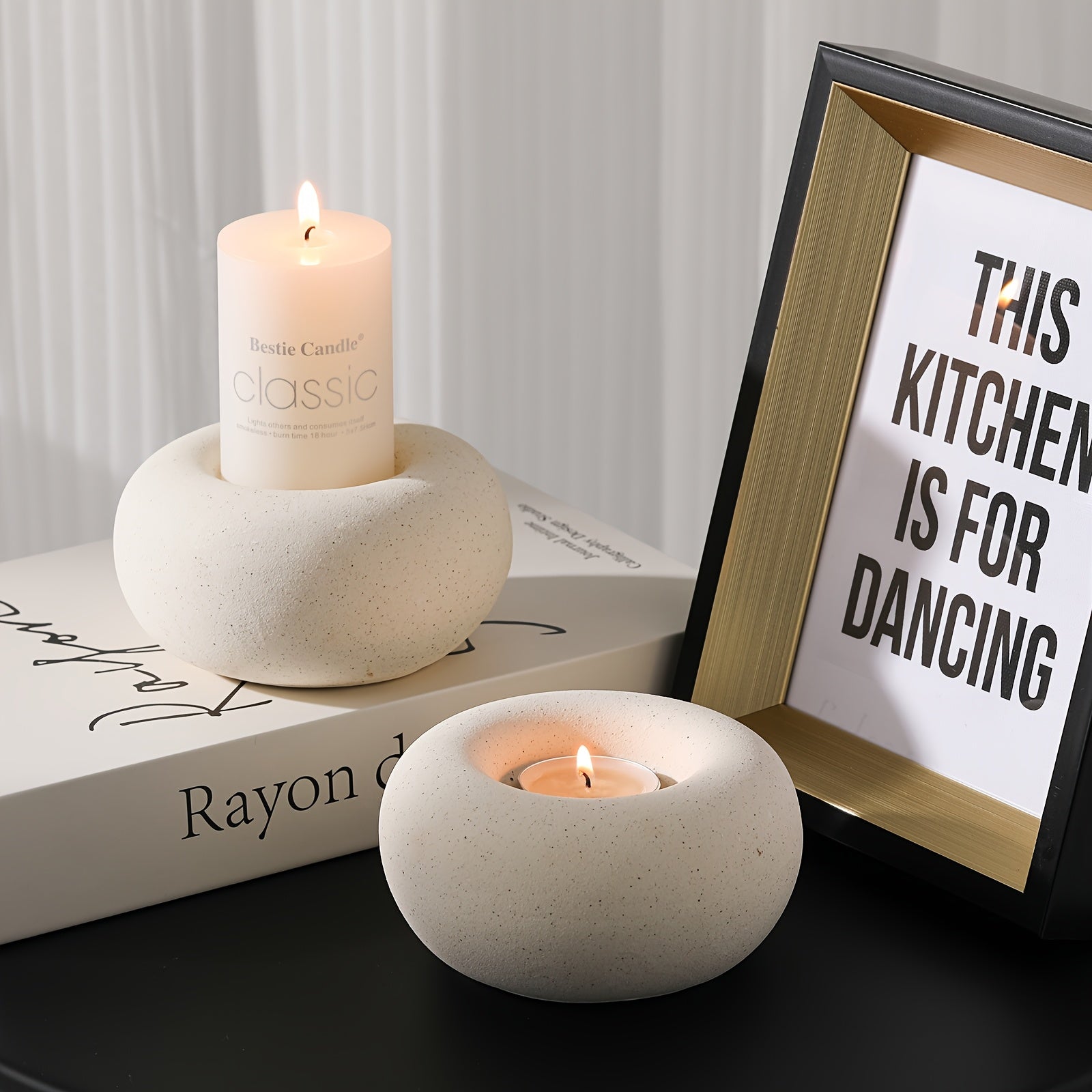 Elegant White Ceramic Candle Holder for Stylish Decor