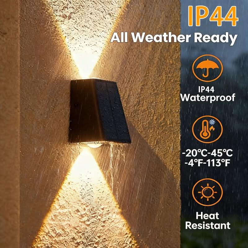 4-Pack Solar Wall Lights for Up and Down Illumination