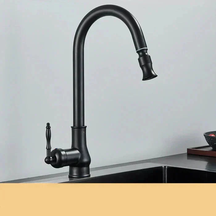 Vintage Brass Kitchen Faucet | Swiveling Spout | Single Lever Control | BrassArc