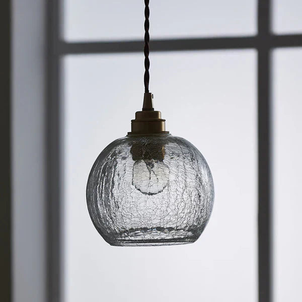 Pendant Light Glass Industrial Style with Globe Shade Textured