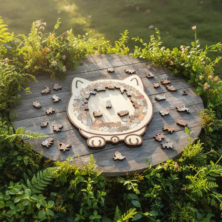 Wooden Cat Brain Teaser
