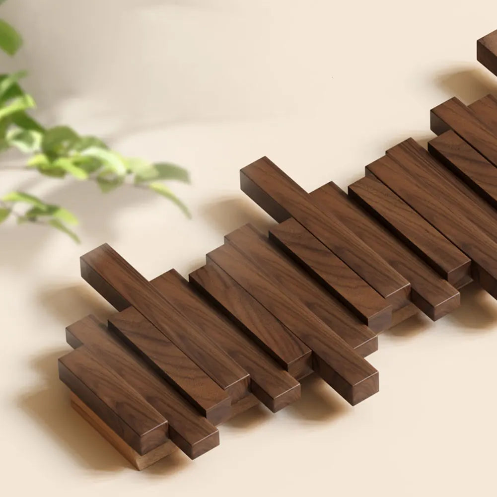 Elegant Wooden Wall-Mounted Coat Organizer with Magnetic Hooks