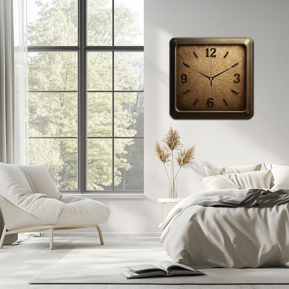 TimberTime – Elegant Natural Wood Square Wall Clock