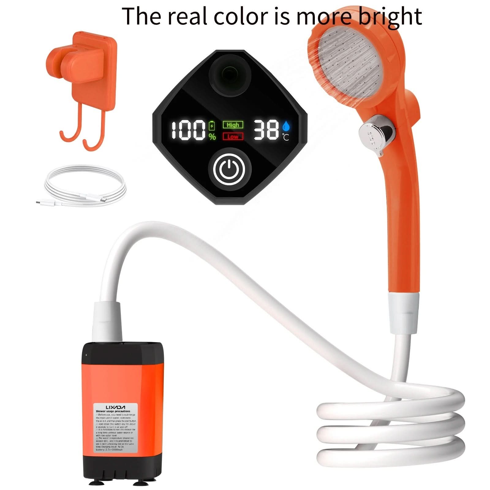 Portable Shower Pump for Camping with Digital Screen